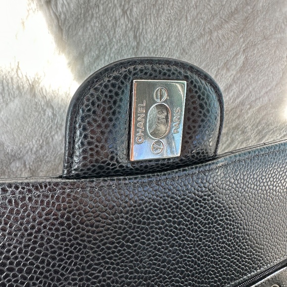 CHANEL Caviar Quilted Double Flap Medium Black Shoulder Bag - Picture 13 of 16